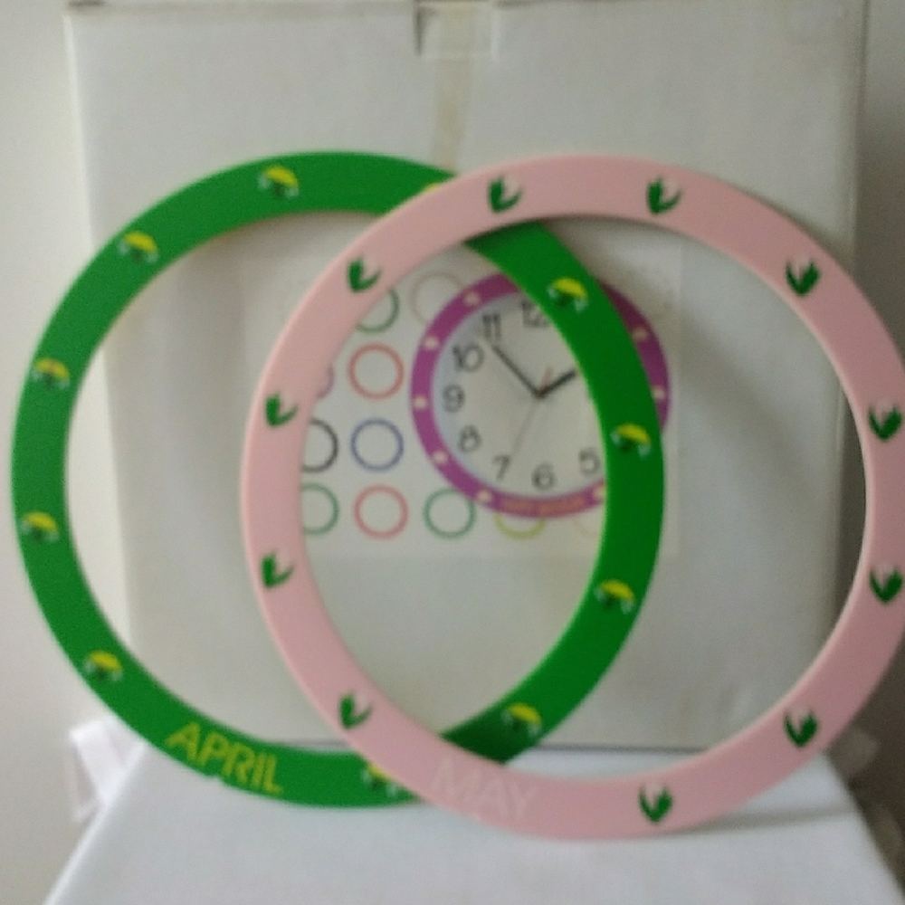 All Occasion Wall Clock With 8 Interchangeable Rings - Picture 5 of 10